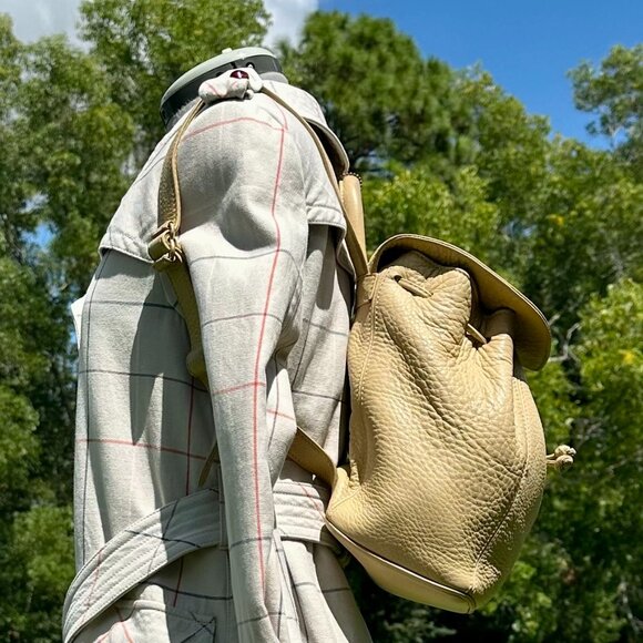 Coach Vintage Sonoma Small Backpack Natural Grain Pebbled Leather 96 Maize 4911 - Picture 4 of 15
